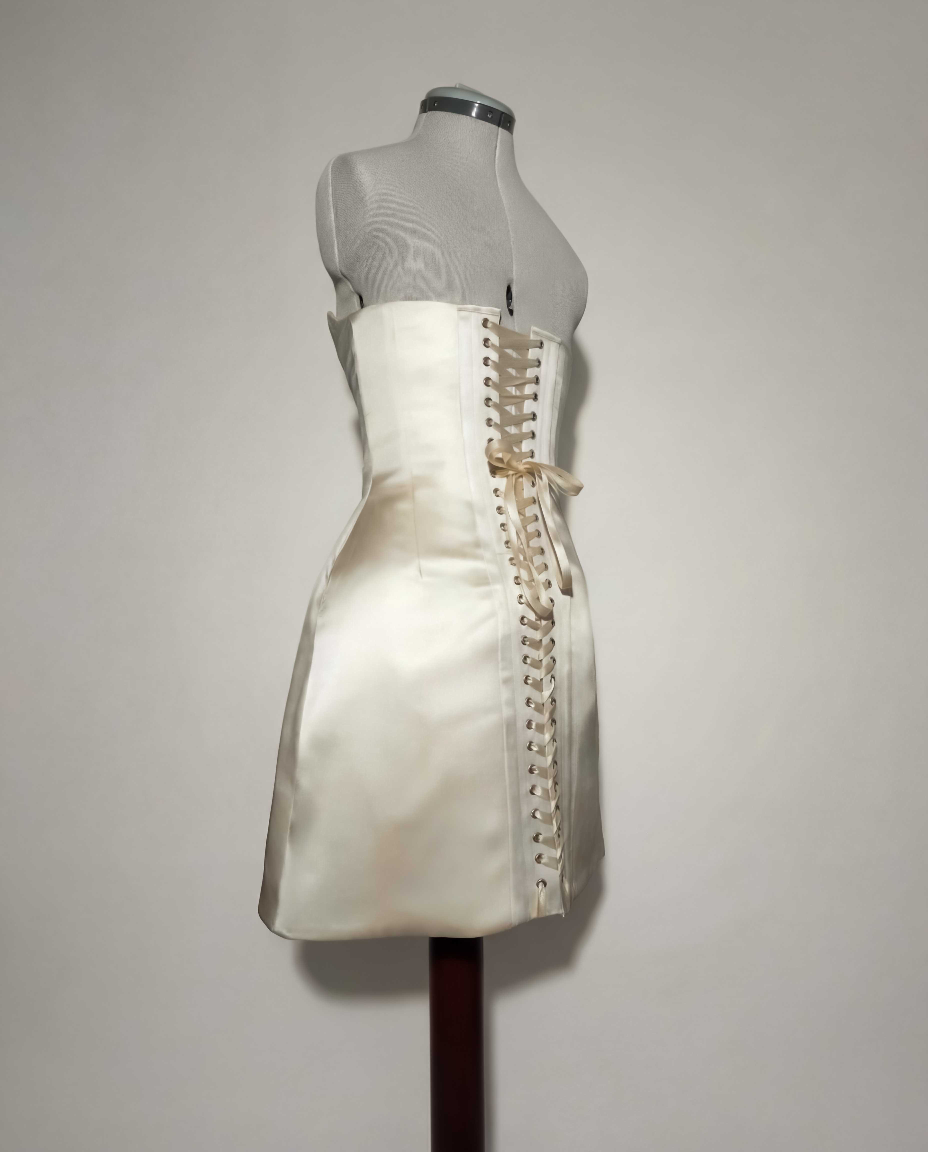 Couture Silk Corset Mini Dress, view 2 of 4